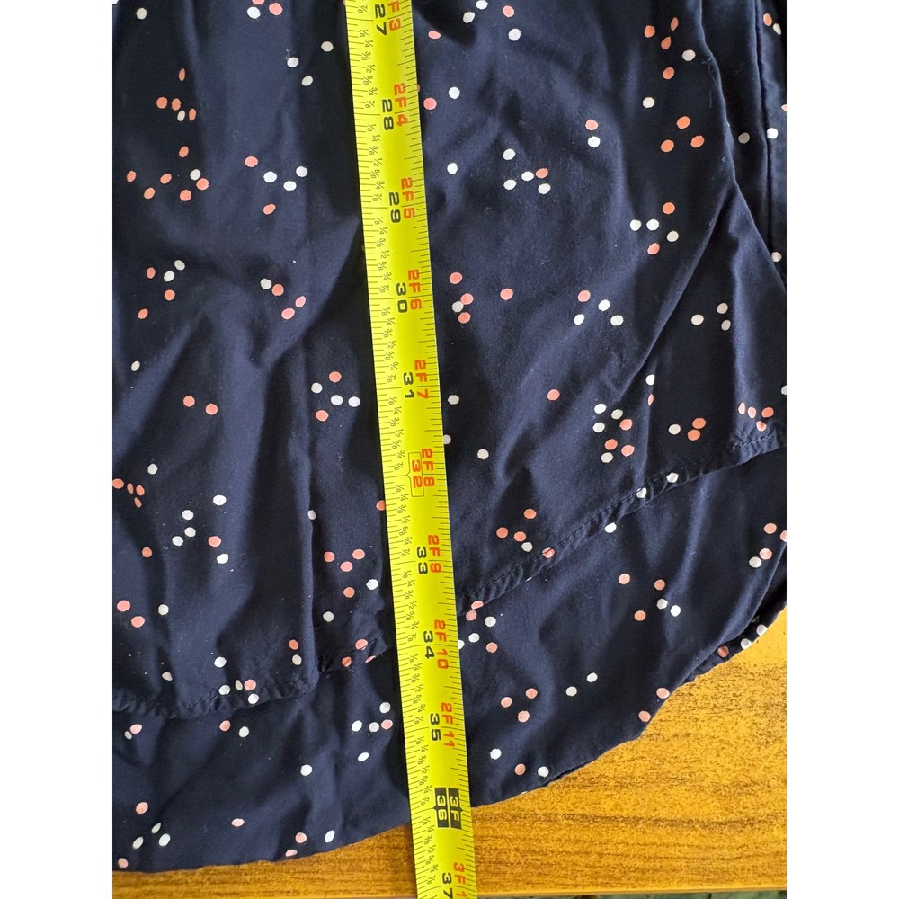 Gap Womens Navy Blue‎ Pink Polka Dot Long Sleeve Drawstring Waist Shirt Dress M - Picture 6 of 6